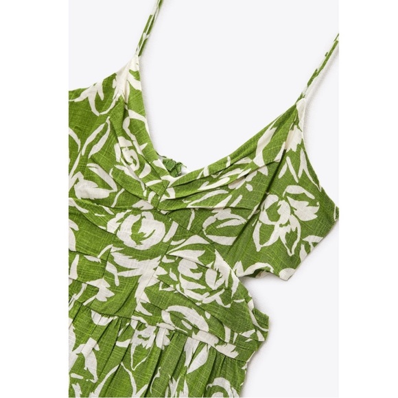Zara Cut Out Printed Midi Dress - Picture 5 of 6